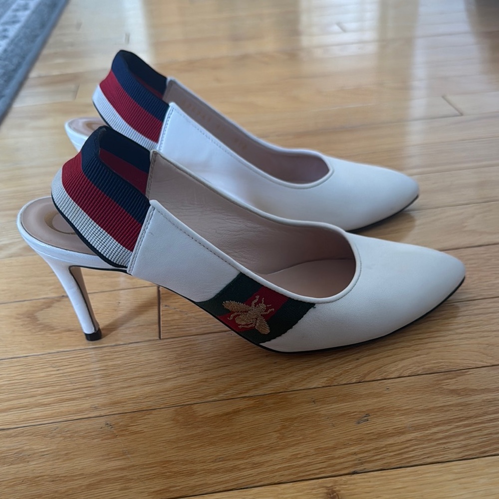 Gucci White Heels Elegant Design